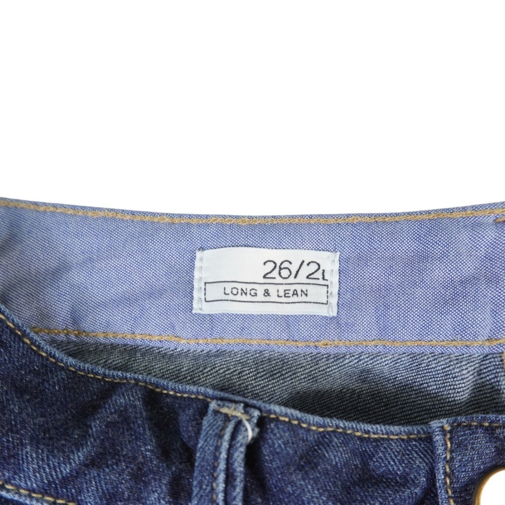 Gap 1969 Long & Lean Bootcut Jeans Womens 26/2L Blue Whiskering Denim Cotton - Picture 8 of 13